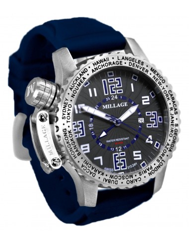 Millage MOSCOW Collection Watch BLK-BLU-BLU-SL de pas cher